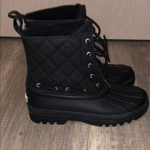 Black Sperry rain boots never worn